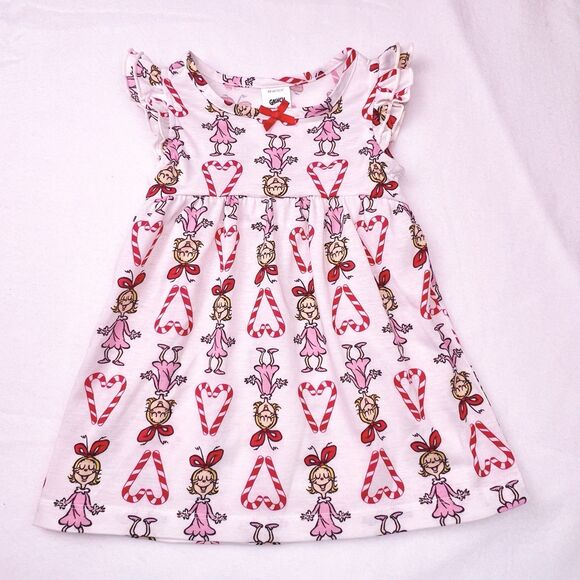 Hanna Andersson DR SEUSS GRINCH Cindy Lou Candy Cane Nightgown Christmas 2T - Picture 1 of 12